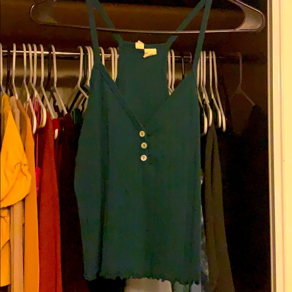 Green Tank-Top with Buttons in Front
